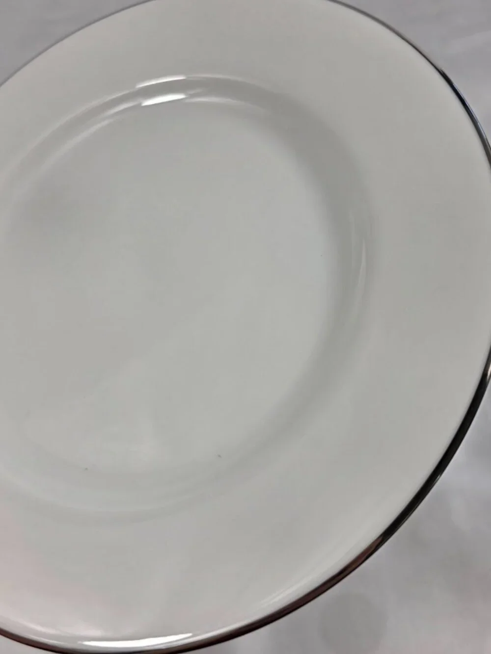 FOUR Royal Doulton Simply Platinum Salad Plates White with Platinum Trim